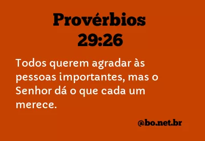 Provérbios 29:26 NTLH