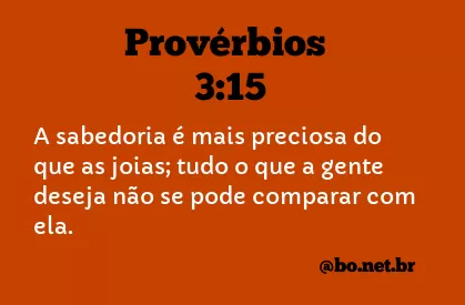 Provérbios 3:15 NTLH