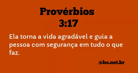 Provérbios 3:17 NTLH