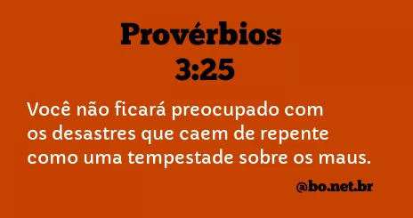 Provérbios 3:25 NTLH