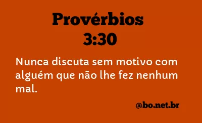 Provérbios 3:30 NTLH