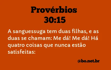 Provérbios 30:15 NTLH