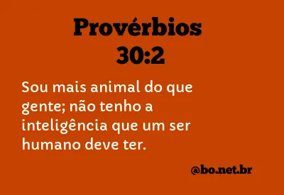 Provérbios 30:2 NTLH