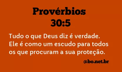 Provérbios 30:5 NTLH