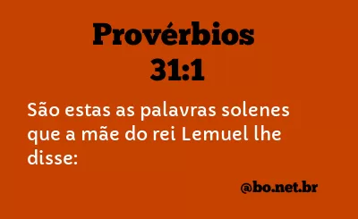 Provérbios 31:1 NTLH