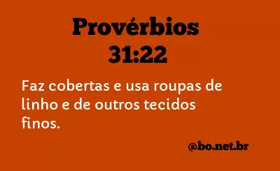 Provérbios 31:22 NTLH