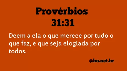 Provérbios 31:31 NTLH
