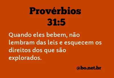Provérbios 31:5 NTLH