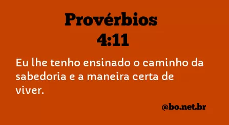 Provérbios 4:11 NTLH