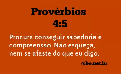 Provérbios 4:5 NTLH