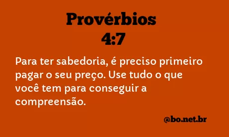 Provérbios 4:7 - Bíblia