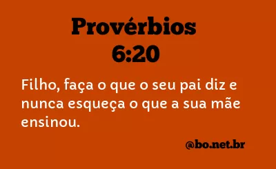 Provérbios 6:20 NTLH