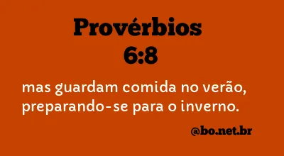 Provérbios 6:8 NTLH