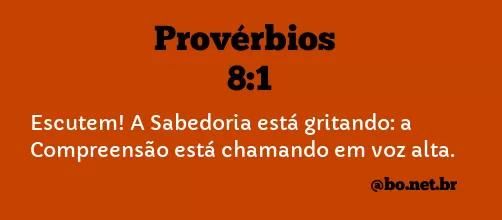 Provérbios 8:1 NTLH