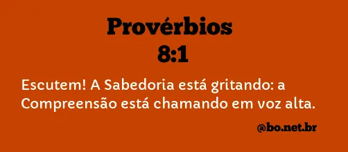 Provérbios 8:1 NTLH