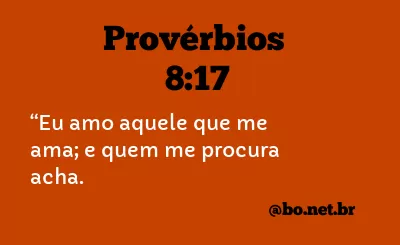 Provérbios 8:17 NTLH