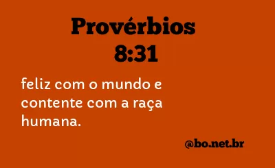 Provérbios 8:31 NTLH
