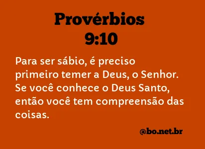 Provérbios 9:10 NTLH