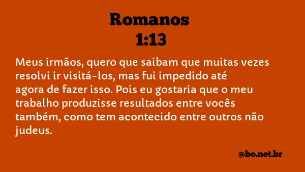 Romanos 1:13 NTLH