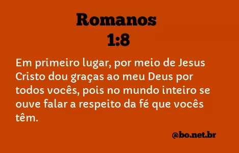 Romanos 1:8 NTLH