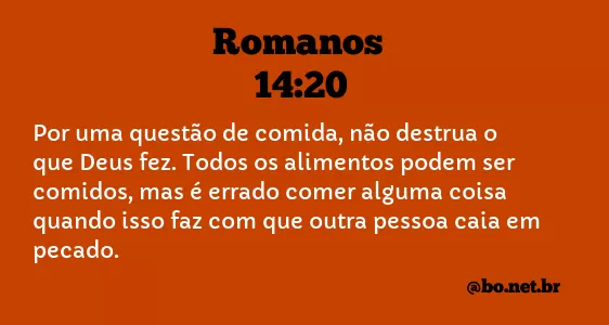 Romanos 14:20 NTLH