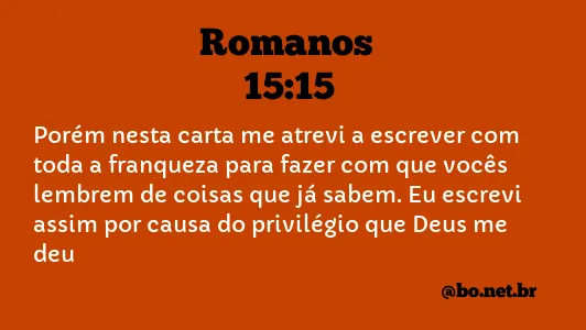 Romanos 15:15 NTLH