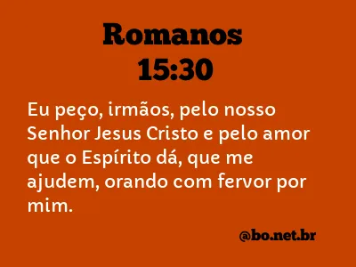 Romanos 15:30 NTLH