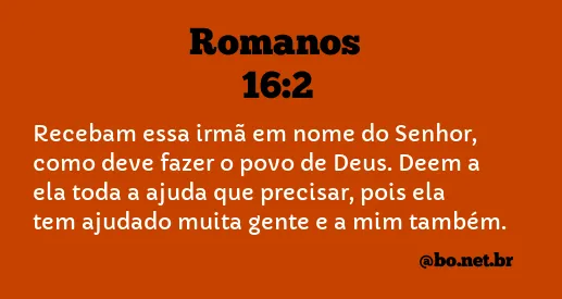 Romanos 16:2 NTLH