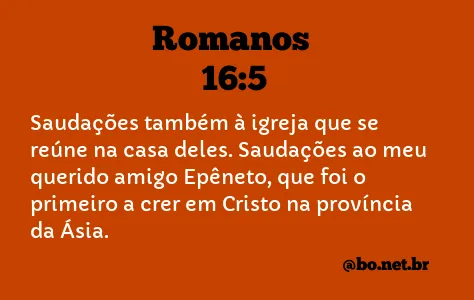 Romanos 16:5 NTLH