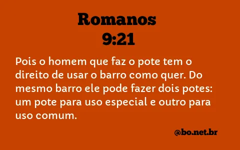 Romanos 9:21 NTLH