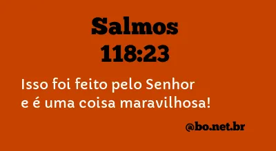 Salmos 118:23 NTLH