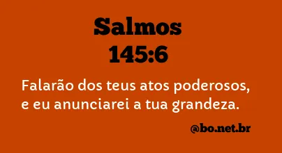 Salmos 145:6 NTLH