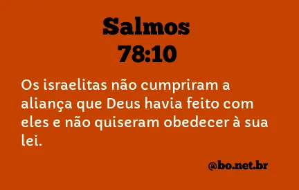 Salmos 78:10 NTLH