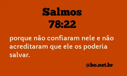 Salmos 78:22 NTLH