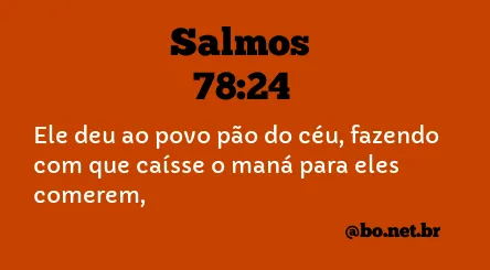 Salmos 78:24 NTLH