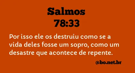 Salmos 78:33 NTLH