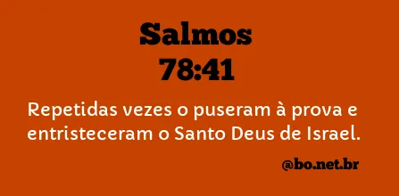 Salmos 78:41 NTLH