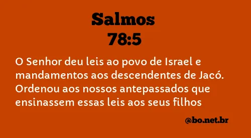 Salmos 78:5 NTLH