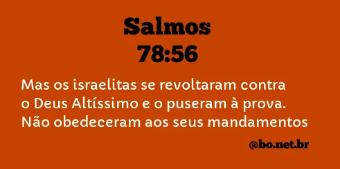 Salmos 78:56 NTLH