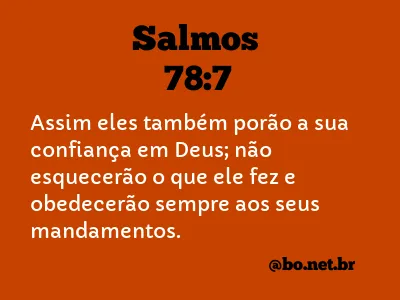 Salmos 78:7 NTLH