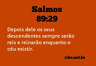 Salmos 89:29 NTLH