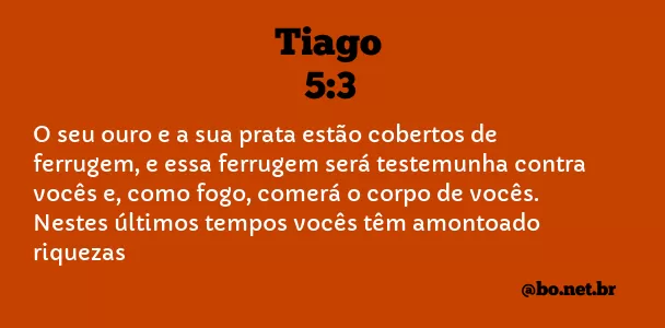 Tiago 5:3 NTLH