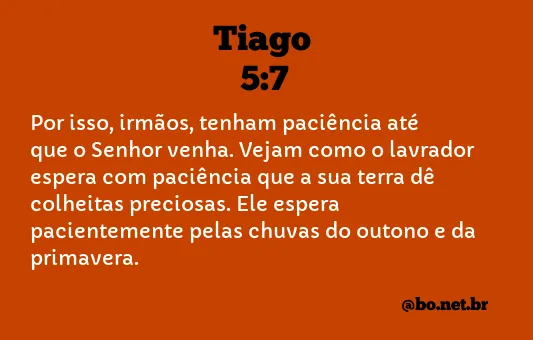 Tiago 5:7 NTLH