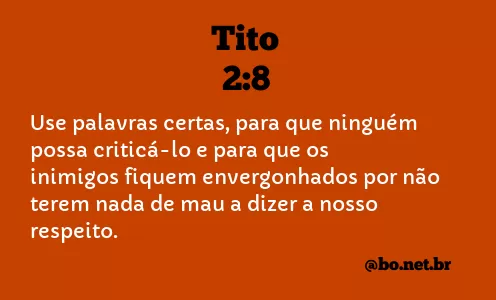 Tito 2:8 NTLH