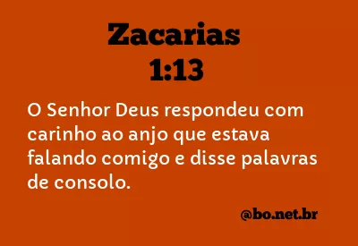 Zacarias 1:13 NTLH