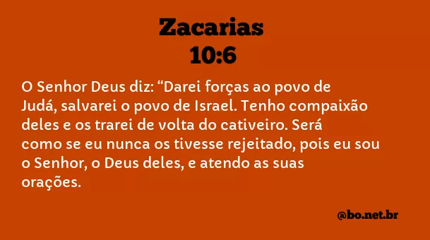 Zacarias 10:6 NTLH