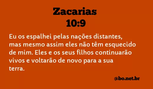 Zacarias 10:9 NTLH