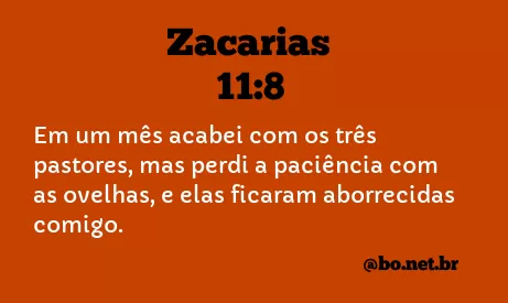 Zacarias 11:8 NTLH