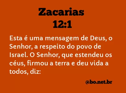 Zacarias 12:1 NTLH
