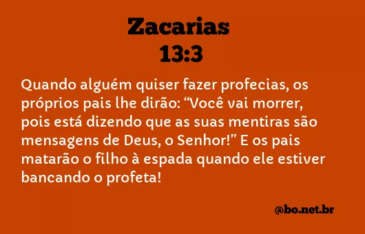 Zacarias 13:3 NTLH